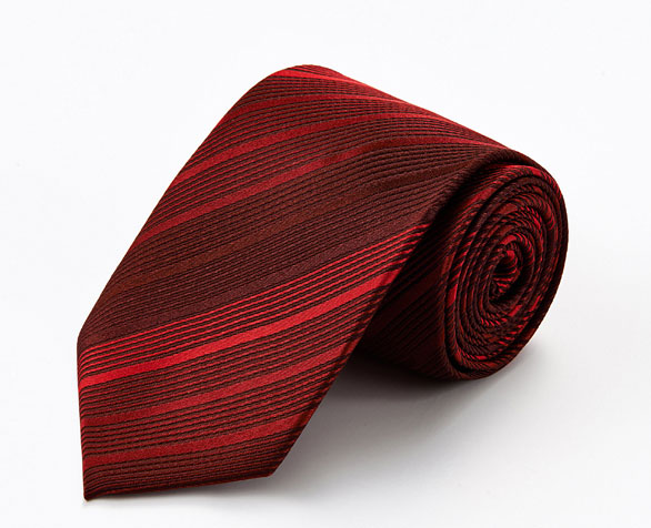 红色斜纹真丝领带