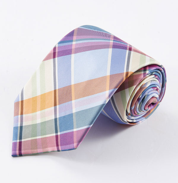 色织格子彩色领带