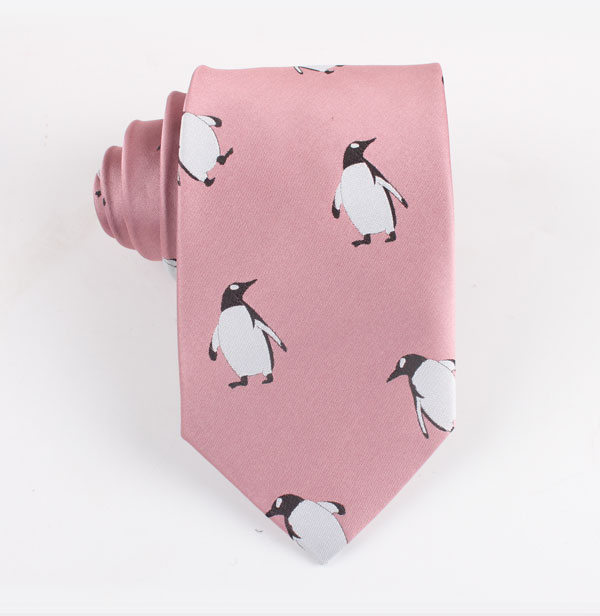 企鹅三色logo定制领带